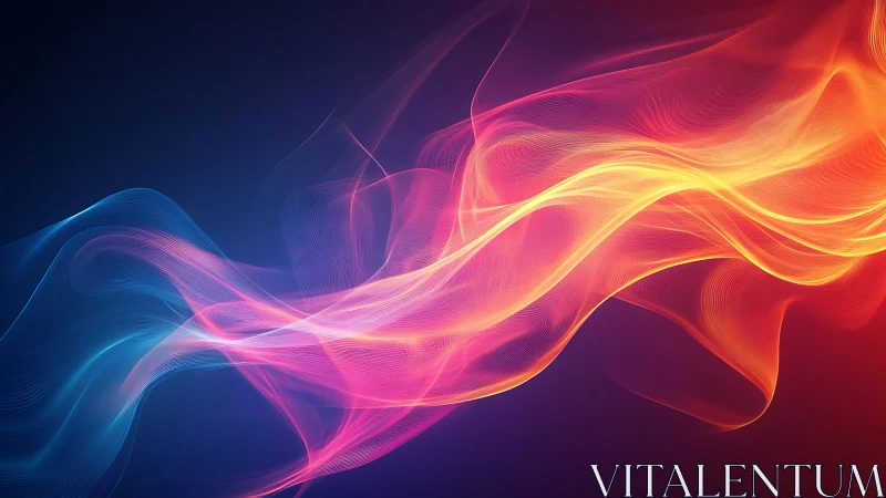 Flowing Light Waves Dance Across Deep Blue.