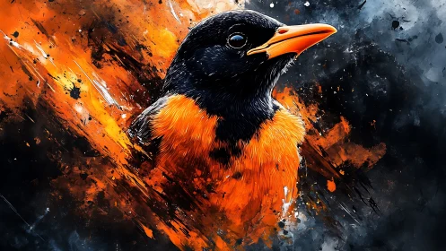 Fire-feathered robin carves a bright path through storm
