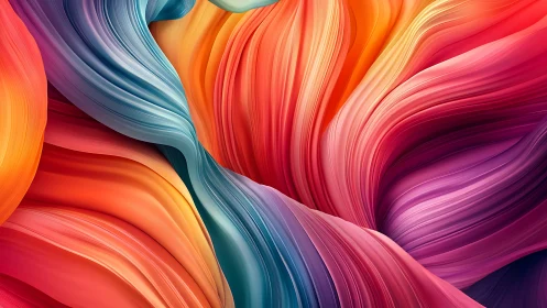 Chromatic flowfield with stratified ribbon curvature mapping.