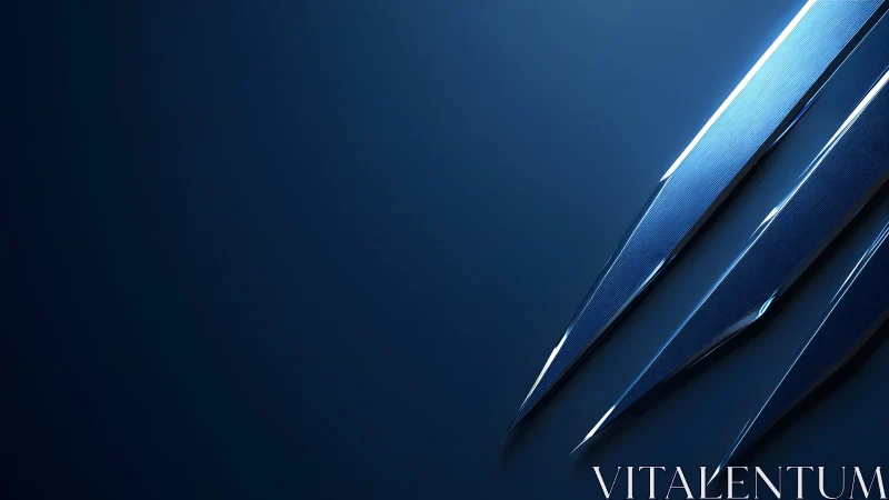 Metallic Claw Marks on Blue Abstract Background, Digital Art.