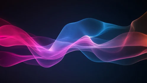 Gentle neon waves drifting across a night-dark canvas.