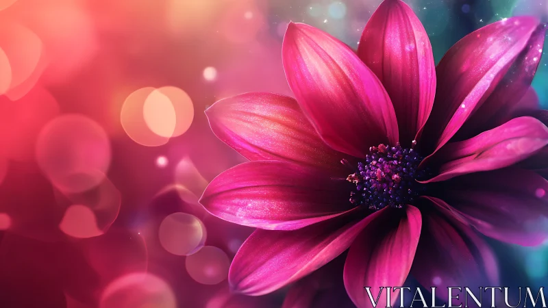 Vibrant Magenta Bloom Glowing in Soft Atmospheric Bokeh