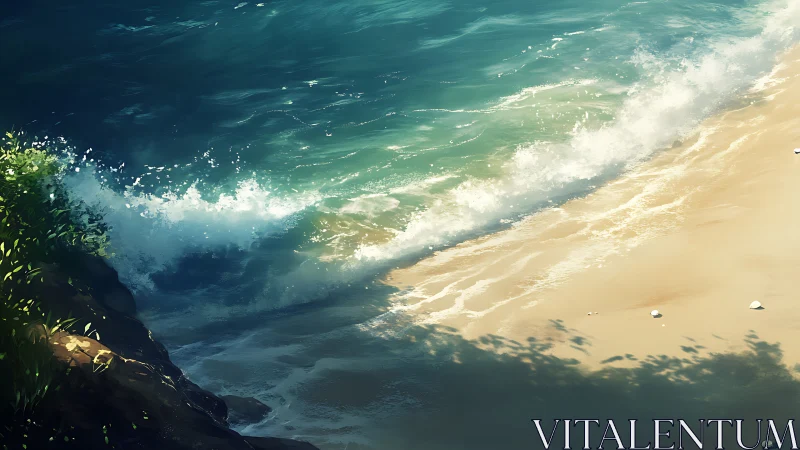 Shoreline daydream where sapphire waves flirt with sand.