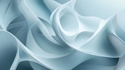 Fluid abstract blue waves digital art with smooth gradients.