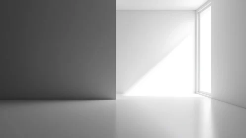 Quiet geometry of shadow and light in a minimal room.