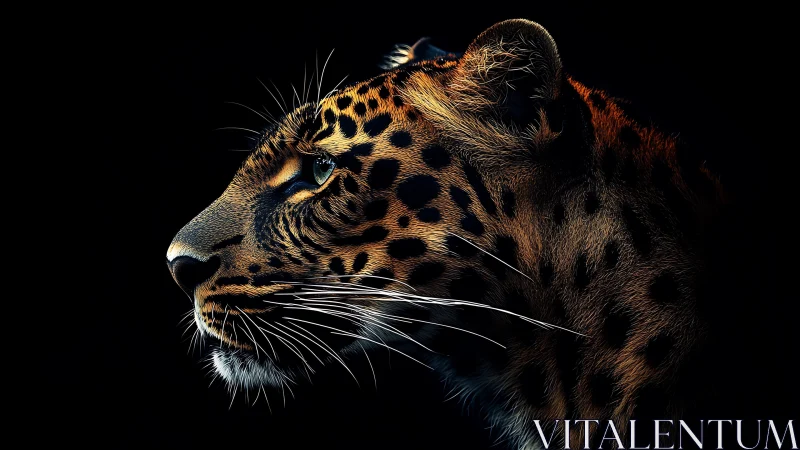 Leopard's Golden Gaze: Portrait in Shadow.