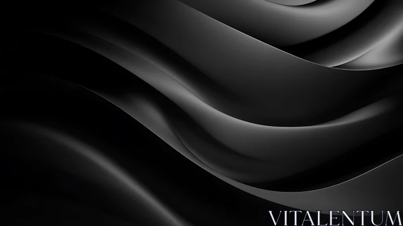 Midnight waves of glossy black curves flow in quiet harmony