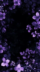 Purple Flowers Framing Dark Mystery.