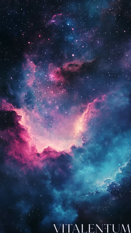 Ionized nebula cavity with high-contrast magenta and cyan gas gradients