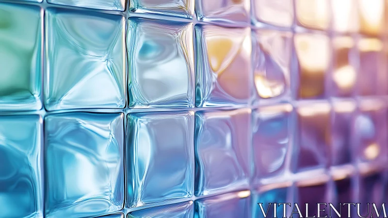 Abstract close-up of textured glass tiles with vibrant colors.