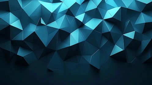 Geometric blue low poly 3D triangle surface abstraction.