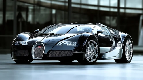 Aerodynamic hypercar rendered in reflective studio gloss.