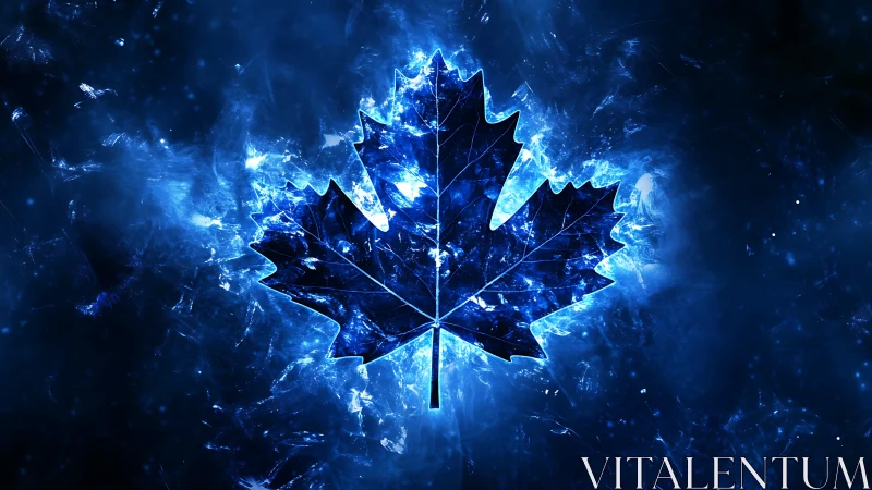 Stellar maple leaf burns cold and bright in electric blue