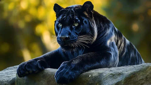 Black Panther's Piercing Gaze at Rest.
