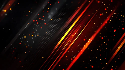 Dynamic diagonal lines with glowing sparks, abstract digital art.