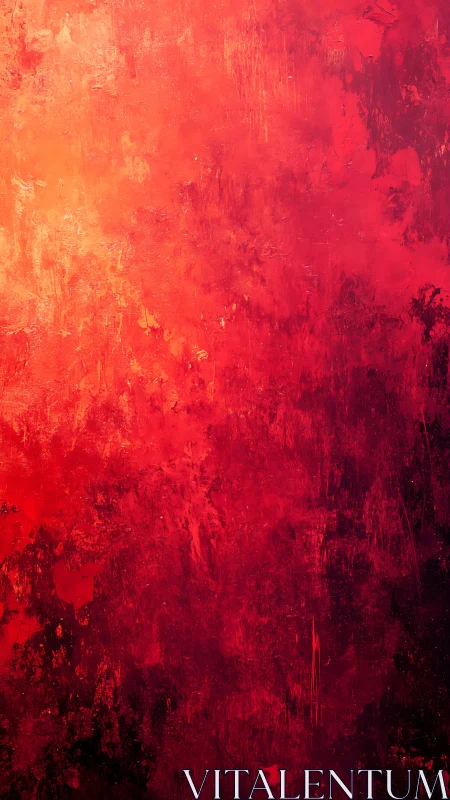 Vertical red gradient abstract uses layered impasto texture