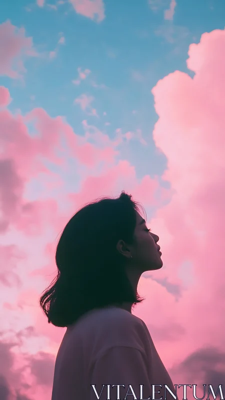 Soft evening sky cradles a calm silhouette in quiet thought