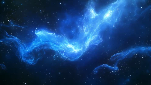 Stellar river of blue nebulae drifting through quiet night.