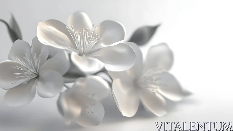 Luminous white blossoms bathed in ethereal morning light