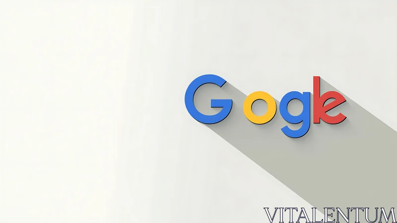 Google Logo 3D Render with Shadow Effects.