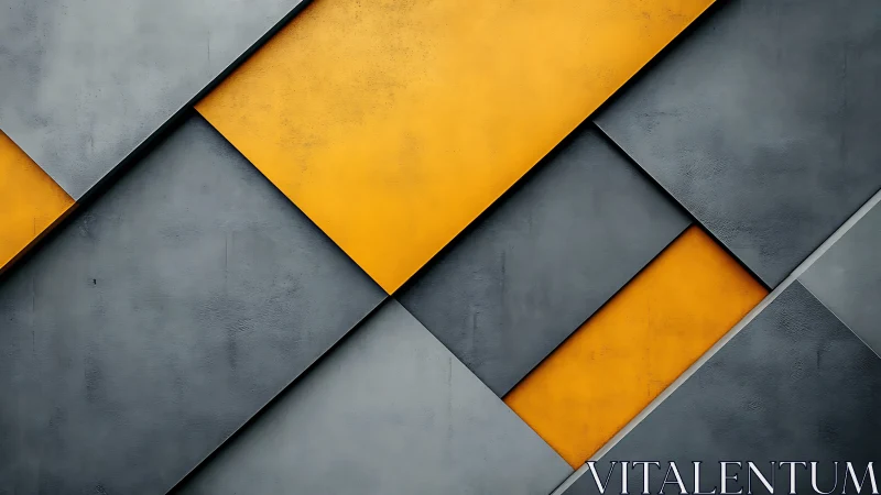 Geometric gray and yellow diagonal panels in abstract layout.