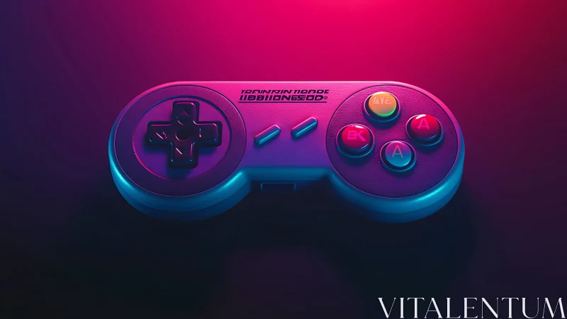 Neon illuminated game controller with cyberpunk aesthetic design