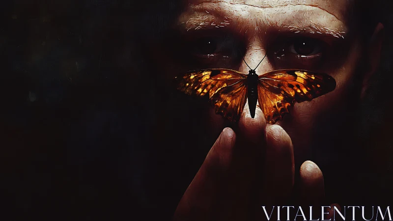 Gazed upon by a monarch butterfly in shadowed silence.