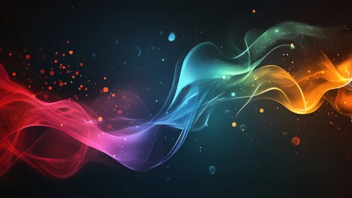 Color spectrum waves flow through dark cosmic void.