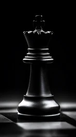 Black king chess piece in isolated studio lighting.