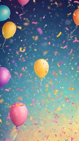 Gravity Defies Celebration as Confetti Dances Through Chromatic Dreams