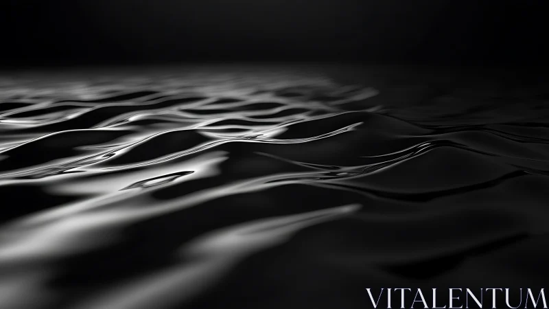 Specular black liquid surface renders smooth micro wave undulations