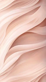 Layered translucent ribbons form soft peach abstract wave field