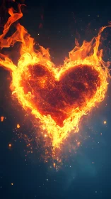 Blazing Heart of Fire Dancing Through the Night