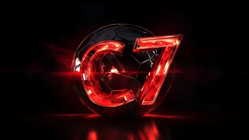 Neon C7 curves around a shadowed chrome football core