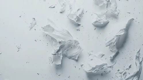 Shattered Paper Whispers Drift Across an Arctic Quiet.