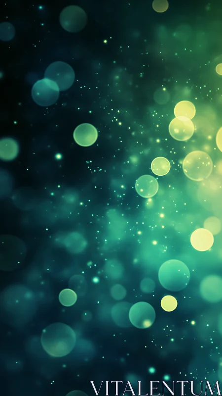 Teal bokeh orbs drift through luminous abstract field.