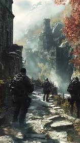 Ghost squad climbs forgotten cliff fortress in frostlight.