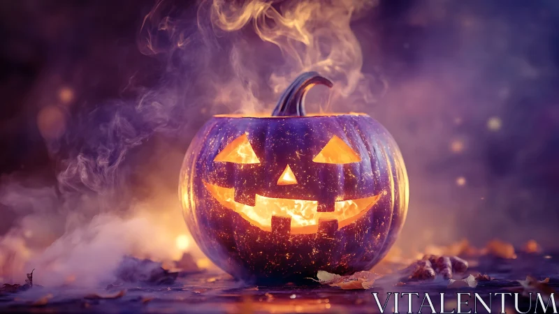 Glowing Jack-o'-Lantern with Mystic Smoke.