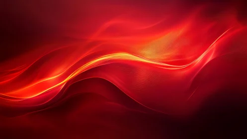Abstract red waves with glowing highlights, digital art style.