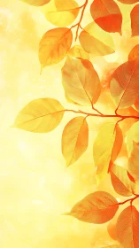 Sunlit golden leaves drift through a glowing autumn haze.