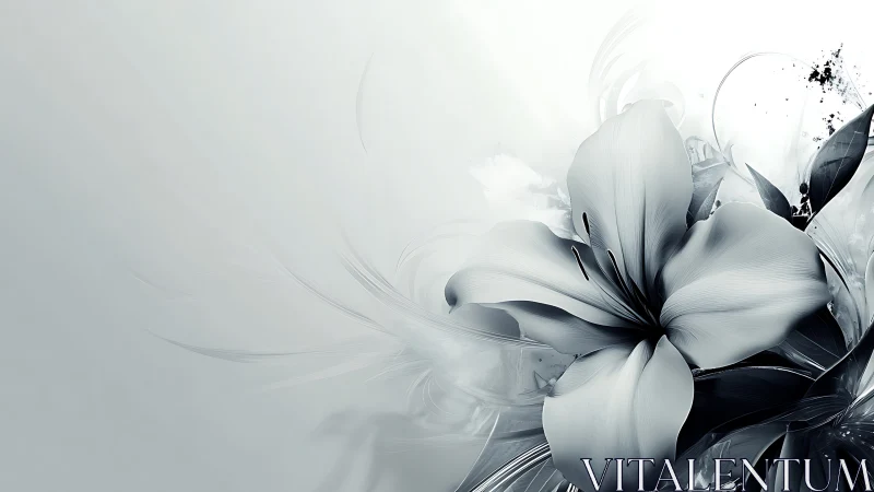 Ethereal Monochromatic Bloom with Dynamic Fluid Motion Rendering