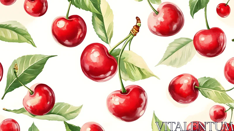 Crimson cherries waltz with glossy leaves in looping daylight
