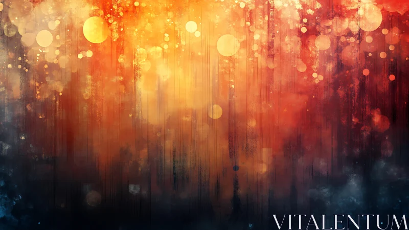 Warm abstract bokeh background in rich orange and blue tones.