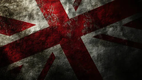 Textured Union Jack flag with distressed grunge surface design.