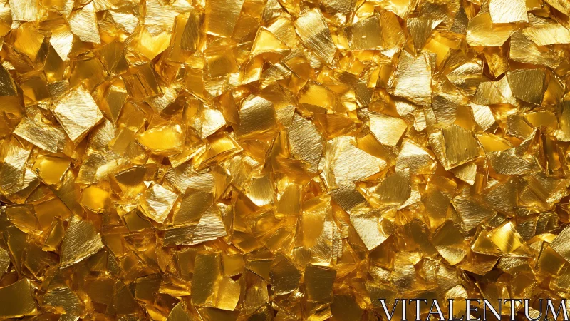 Golden metal fragments shimmer in dense abstract pattern.