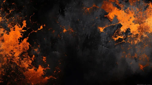 Pyrolytic Organic Matter Dissolution: High-Contrast Orange Luminescence Against Black Substrate