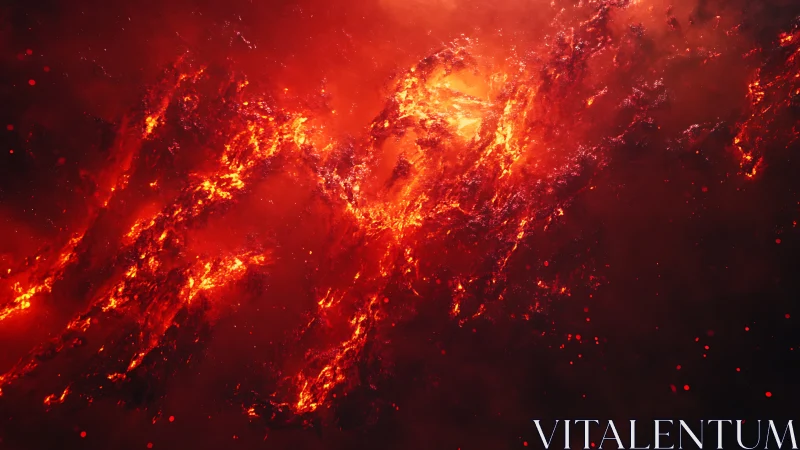 Inferno Flows: Molten Eruptions Painting the Void.