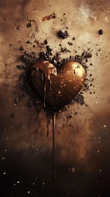 Molten Heart Explodes Through Dust and Debris