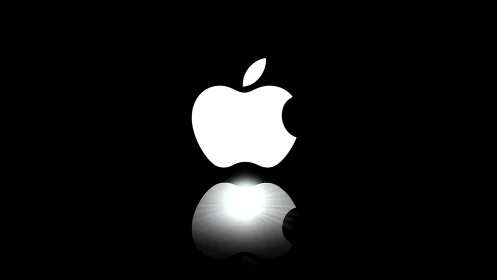 Dual Apple Logo Rendering with Luminescent Sphere.