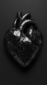 Obsidian Heartbeat: Black Arterial Pulse in Void.